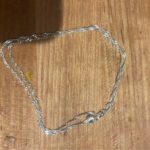 Elegant Silver Twisted Chain Necklace